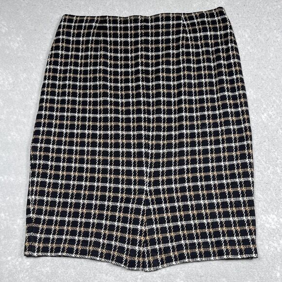J.JILL Skirt Womens Medium Petite Plaid Straight Pencil Stretch Print Stretch - Picture 5 of 9